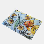 Oranda Extravagant Goldfish Illustration Fußmatte (Schrägansicht)