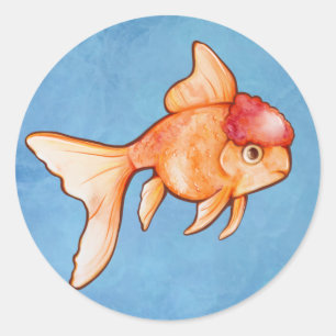 Oranda-Goldfisch Runder Aufkleber