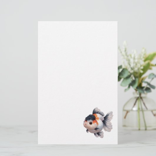 Oranda Goldfish Extravagant Goldfish Stationär Briefpapier (Stehend Vorderseite)