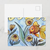 Oranda-Zierfisch-Illustration Postkarte (Vorne/Hinten)