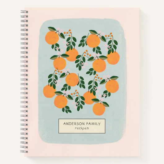 Orane Citrus Personalisiertes Rezept-Notebook Notizblock (Vorderseite)