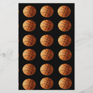 Oranes schwarzes Basketballmuster, Briefpapier