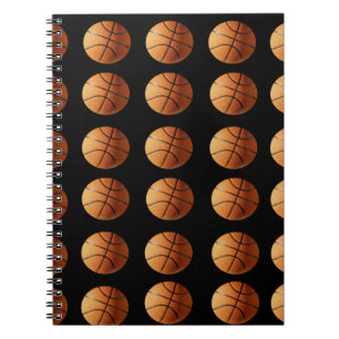 Oranes schwarzes Basketballmuster, Notizblock