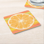 Orang Citrus Slice auf Streifen Rechteckiger Pappuntersetzer (angewinkelt)