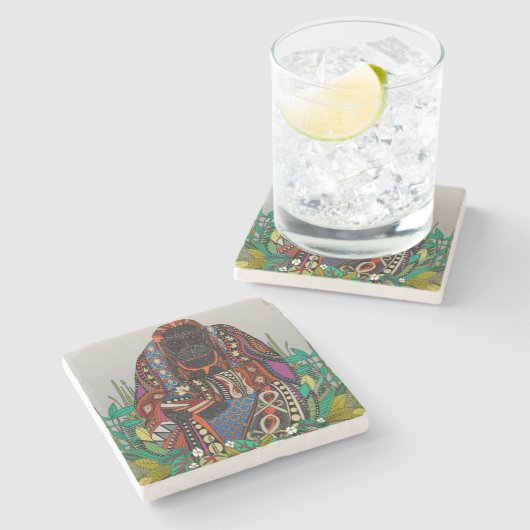 Orang-Kinnhalter-Untersetzer Steinuntersetzer (Seitenansicht)