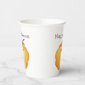 Orang Kürbis Aquarellfarbe Glückliches Halloween. Pappbecher (Links)