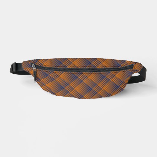 Orang-Lila Karo-Abstraktmuster Bauchtasche (Vorderseite)