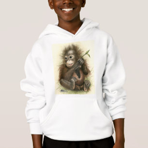 Orang-Utan Baby mit Blätter Hoodie