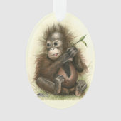Orang-Utan Baby mit Blätter Ornament (Vorderseite)