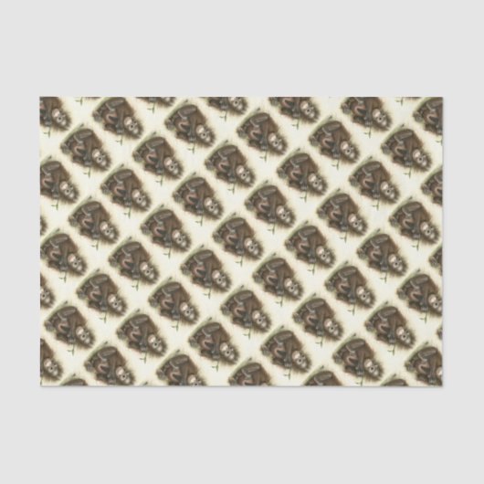 Orang-Utan Baby mit Blätter Seidenpapier (Vorderseite)