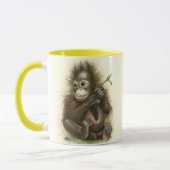 Orang-Utan Baby mit Blätter Tasse (Links)