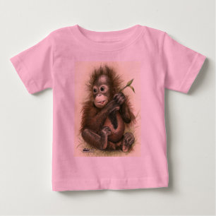 Orang-Utan-Baby mit Blättern Baby T-shirt
