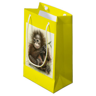 Orang-Utan-Baby mit Blättern Kleine Geschenktüte