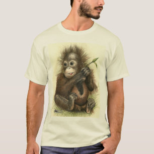 Orang-Utan-Baby mit Blättern T-Shirt