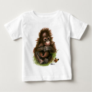 Orang-Utan-Baby und Schmetterling Baby T-shirt