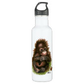 Orang-Utan Baby und Schmetterling Trinkflasche (Vorderseite)