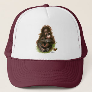 Orang-Utan-Baby und Schmetterling Truckerkappe