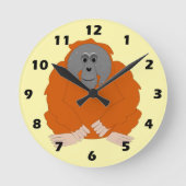 Orang-Utan-Design Runde Wanduhr (Vorderseite)