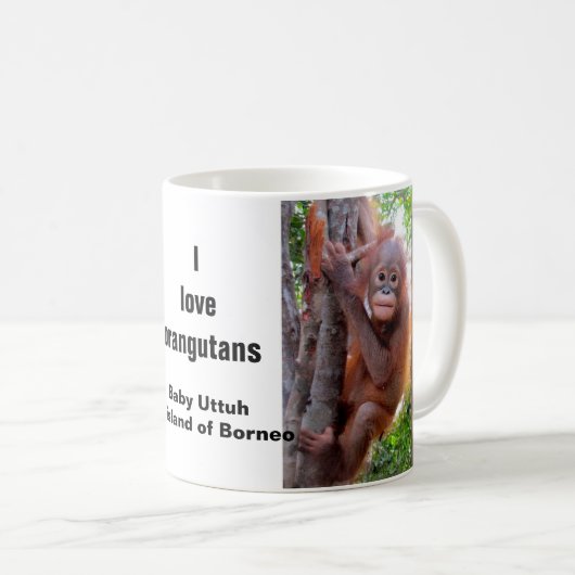 Orang-Utan Erhaltungs-Baby Uttuh Kaffeetasse (VorderseiteRechts)