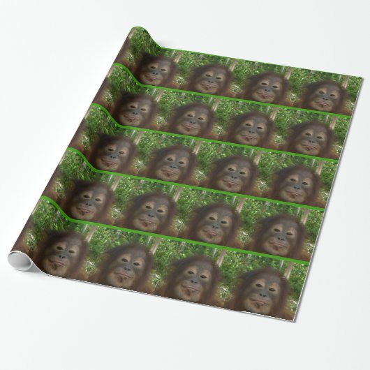 Orang-Utan Gesicht Geschenkpapier (Ungerollt)