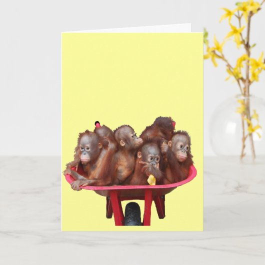 Orang-Utan Karte (Gelbe Blume)
