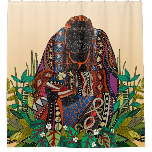 Orang-Utan-Königskornseide Duschvorhang (Vorderseite)