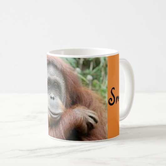 Orang-Utan Lächeln Kaffeetasse (VorderseiteRechts)