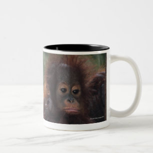 Orang-Utan Mutter mit Baby Zweifarbige Tasse