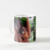 Orang-Utan Mutter und Baby Kaffeetasse (Vorderseite Links)