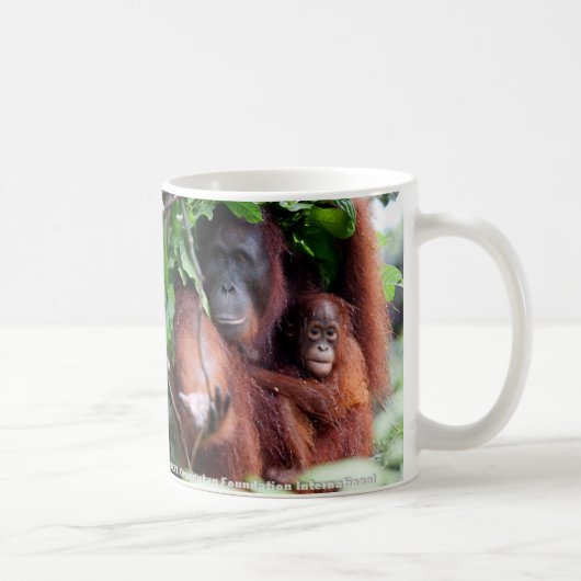 Orang-Utan Mutter und Baby Kaffeetasse (Rechts)