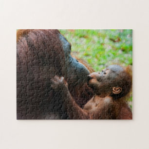 Orang-Utan-Mutter und Baby Puzzle