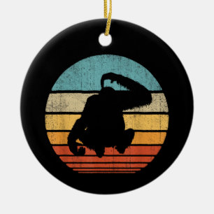Orang-Utan Retro Vintage Sonnenuntergang Säugetier Keramik Ornament