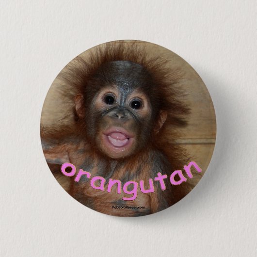 Orang-Utan rosa Lippen Button (Vorderseite)