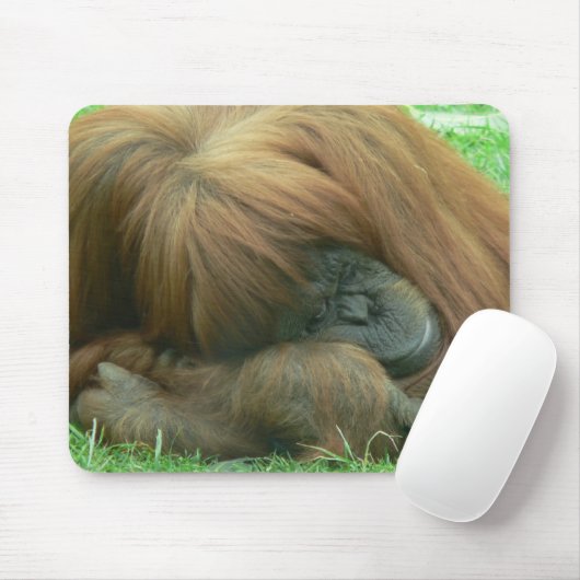 Orang-Utan Snoozing Mausunterlage Mousepad (Mit Mouse)