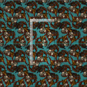 Orang-Utans blau Stoff (Kachel)