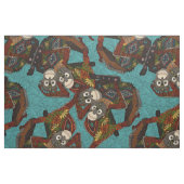 Orang-Utans blau Stoff (Fat Quarter (45,7 x 55,9 cm))