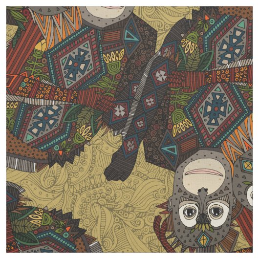 Orang-Utans Gold Stoff (Muster)