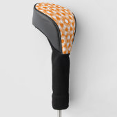 Orang-Weiß-Schachbrett-Diamant-Karomuster Golf Headcover (angewinkelt)