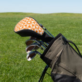 Orang-Weiß-Schachbrett-Diamant-Karomuster Golf Headcover (In SItu)