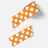 Orang-Weiß-Schachbrett-Diamantmuster Ripsband (Rückseite)