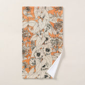 Orang White Graphics Blume Muster Badhandtuch Set (Handtuch)