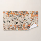 Orang White Graphics Blume Muster Badhandtuch Set (Handtuch)