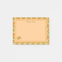 Orangales Zitrus-Rand Botanisches Design Post-it Klebezettel