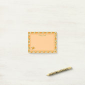 Orangales Zitrus-Rand Botanisches Design Post-it Klebezettel (Auf Schreibtisch)