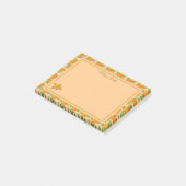 Orangales Zitrus-Rand Botanisches Design Post-it Klebezettel (angewinkelt)