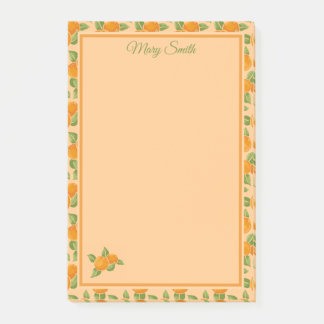 Orangales Zitrus-Rand Botanisches Design Post-it Klebezettel