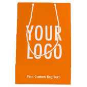 Orange 10 Zoll Geschenktasche mit benutzerdefinier Mittlere Geschenktüte (Rückseite)