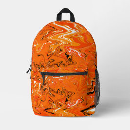 Orange #1 Swirl Art Bedruckter Rucksack