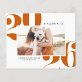 Orange 2025 Fett Typografie Abschluss Einladung (Vorderseite)