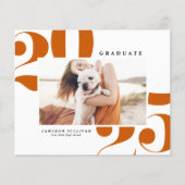 Orange 2025 Fett Typografie Abschluss Einladung (Vorderseite)